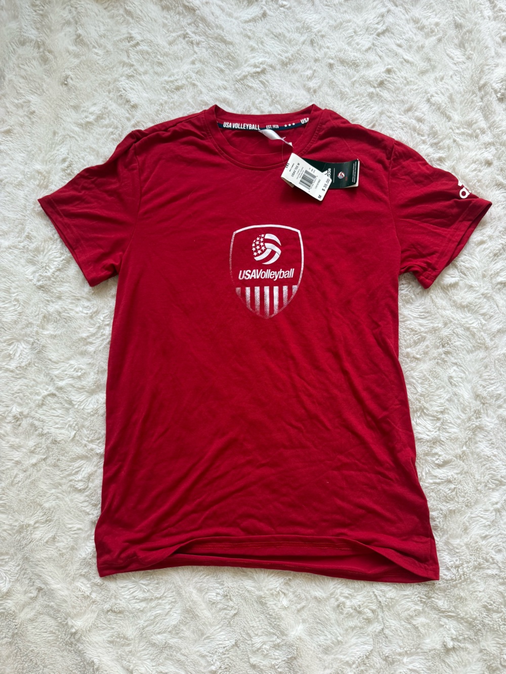 adidas Red USA Volleyball Short Sleeve Tee